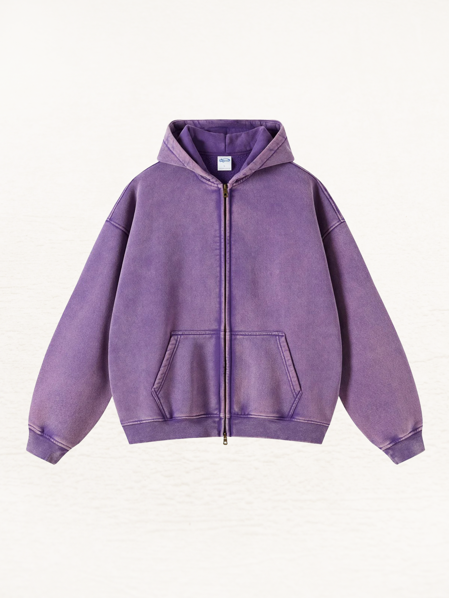 Distressed Double Slider Zip Hoodie