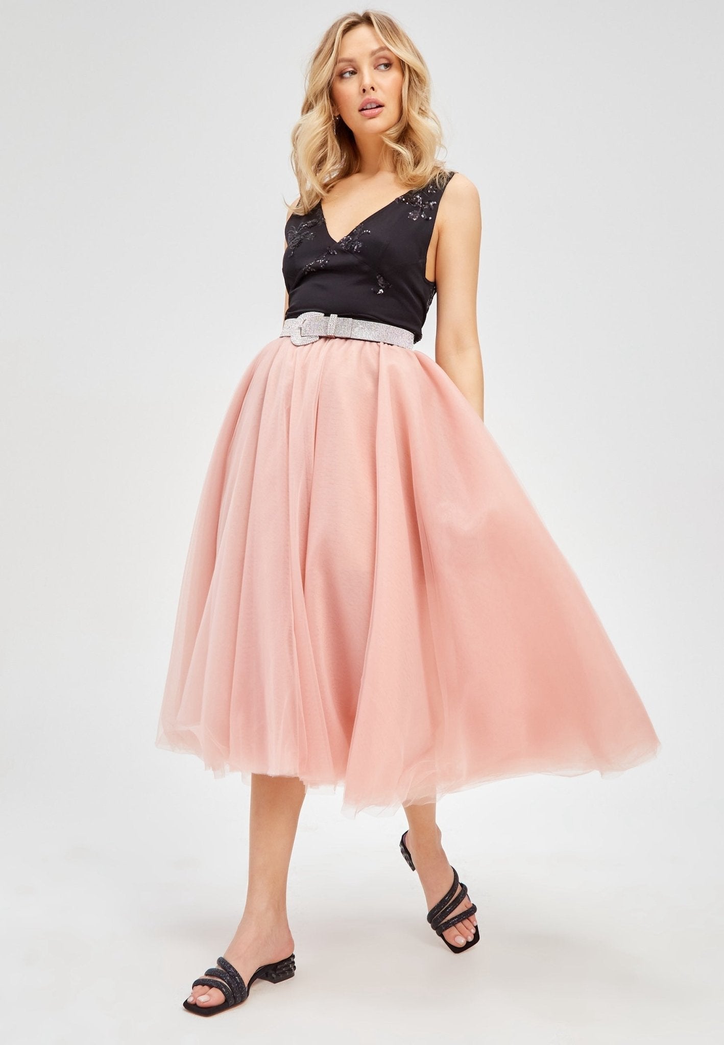 Heeled Mules - Black