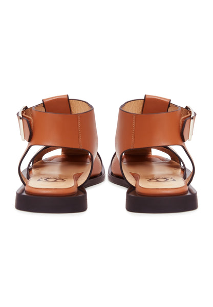 Ankle cuff Flat Sole Sandals - Brown