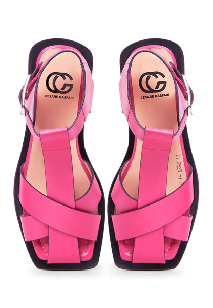 Ankle cuff Flat Sole Sandals - Fuchsia