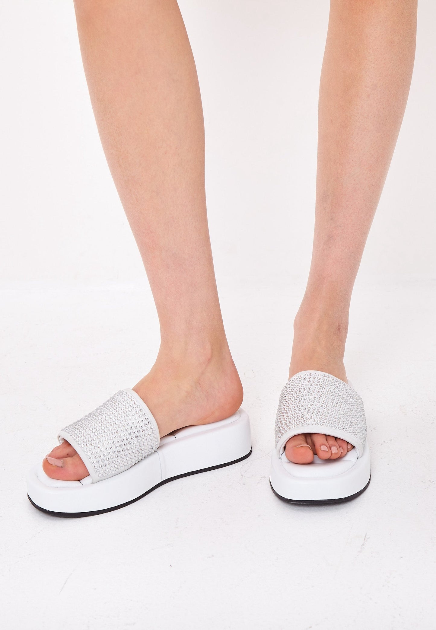 Jewel Platform Mule - White