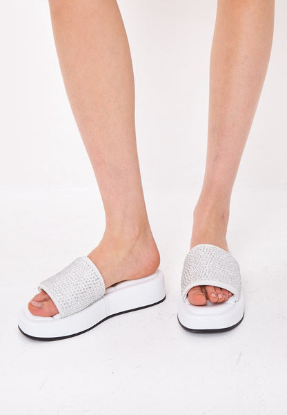 Jewel Platform Mule - White
