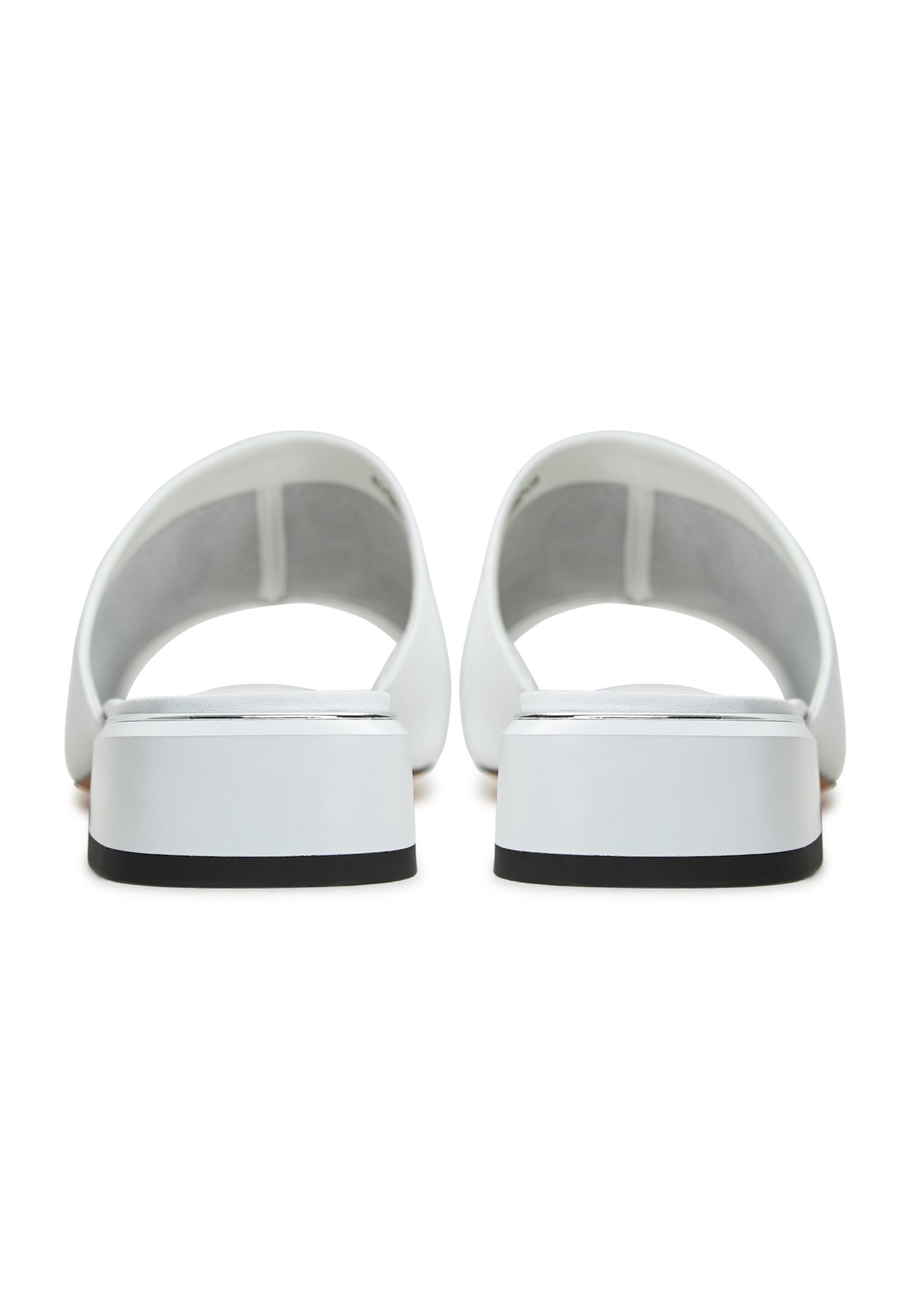 Block Heeled Slippers Beatriz -White