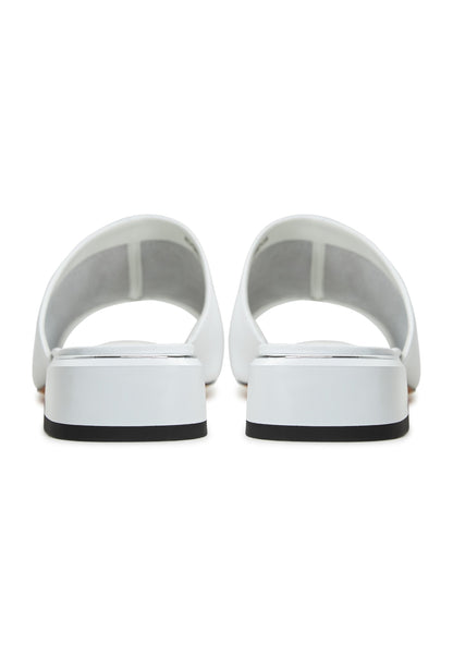 Block Heeled Slippers Beatriz -White
