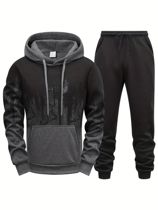 Gradient Heren 2-Delige Outfit: Hoodie &amp; Trekkoord Sportbroek