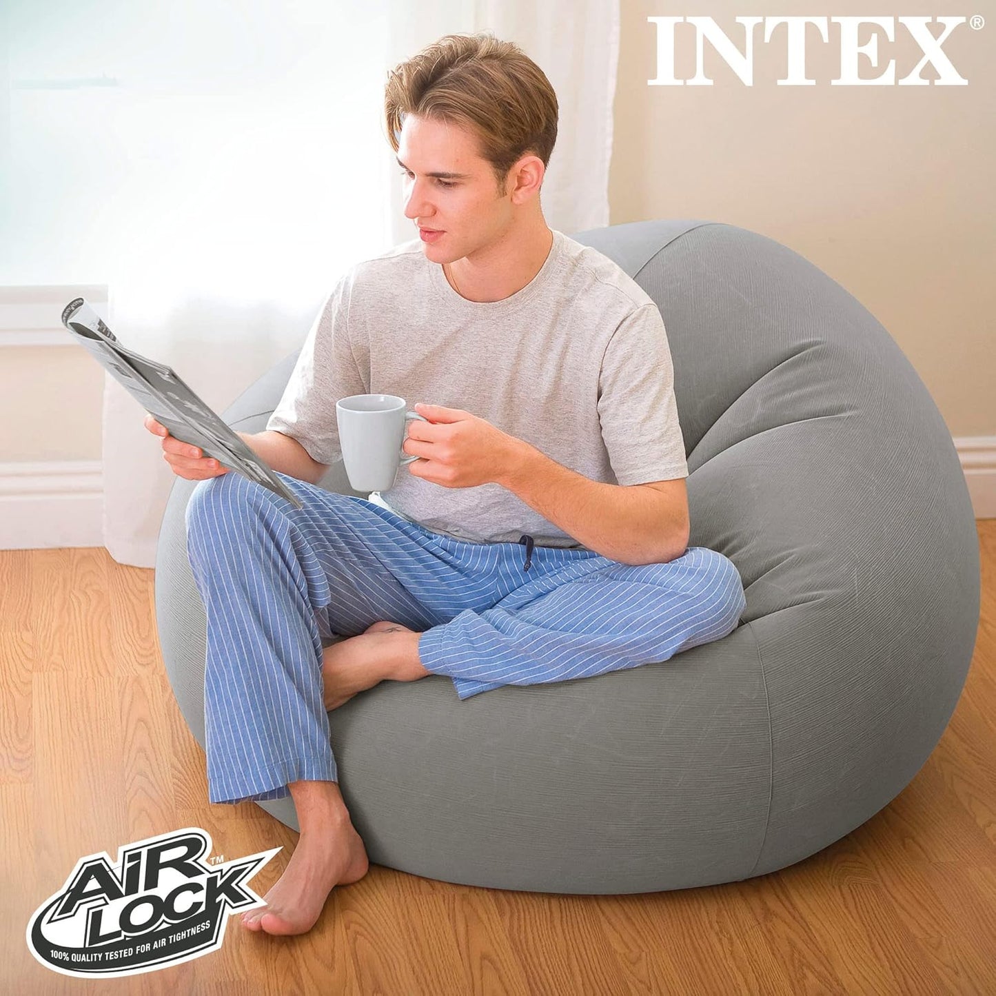 Relax Anywhere – The Waterproof Grey Bean Bag Sofa