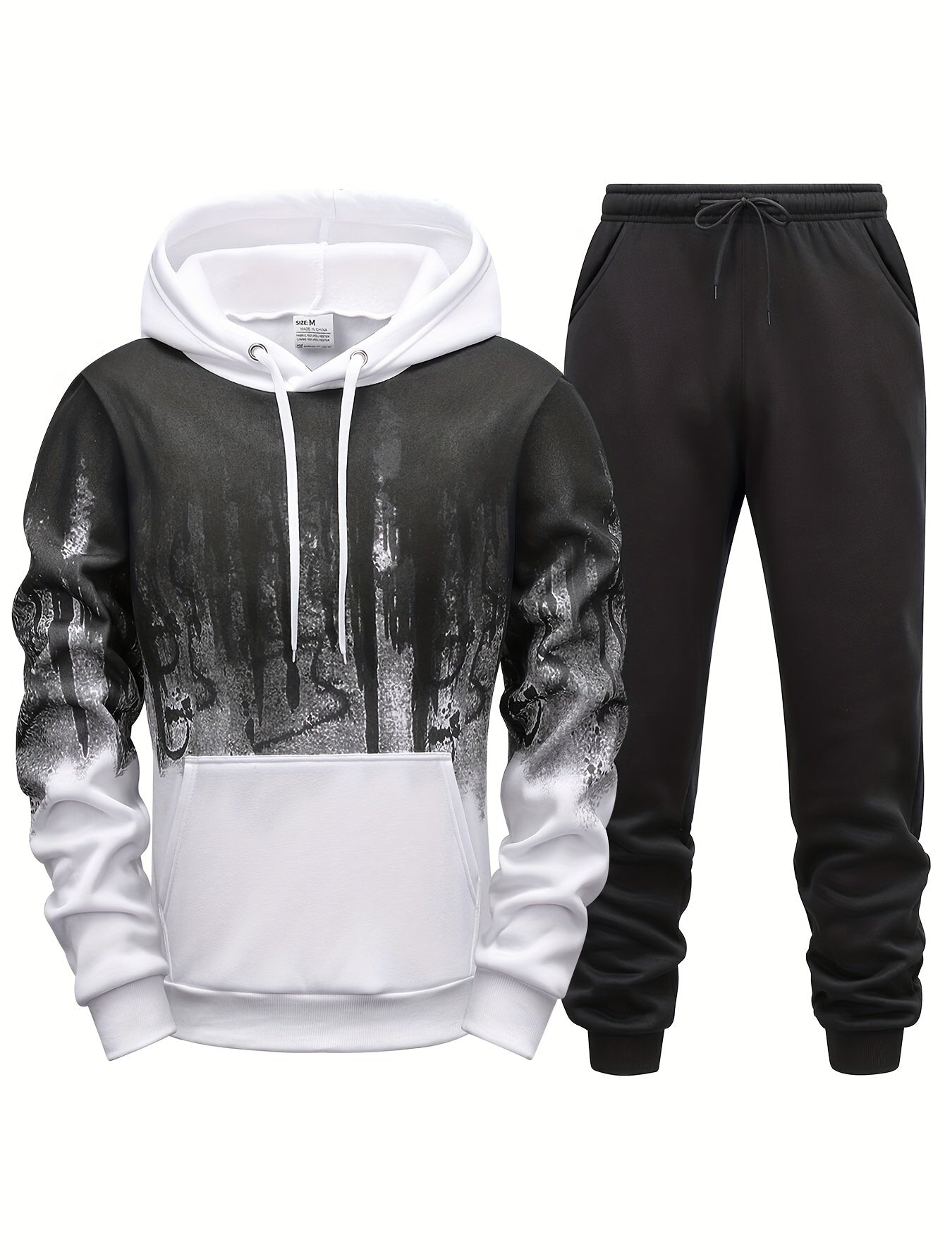 Gradient Heren 2-Delige Outfit: Hoodie &amp; Trekkoord Sportbroek
