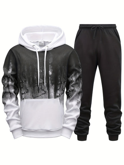 Gradient Heren 2-Delige Outfit: Hoodie &amp; Trekkoord Sportbroek