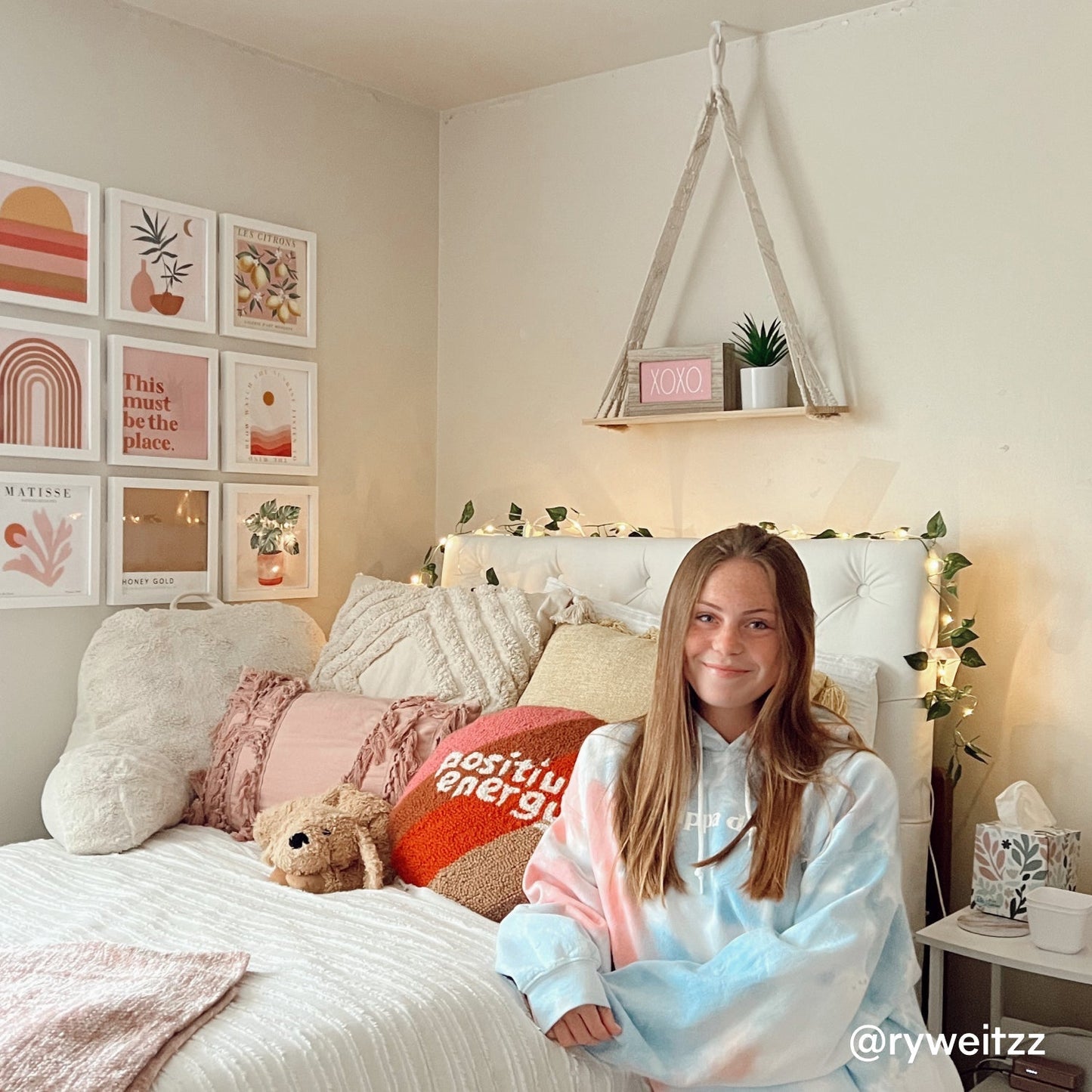 Scaffale Sospeso in Macramé