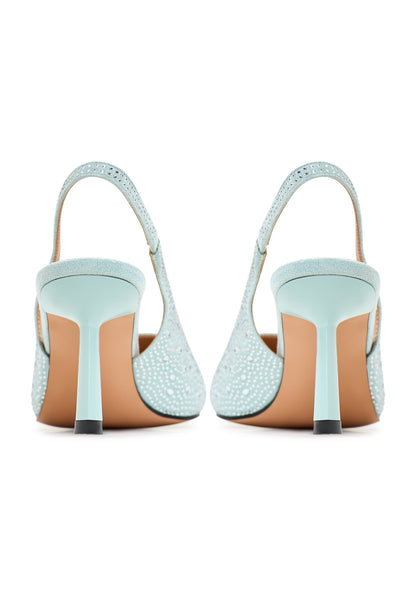 Jewel Suede High Heeled Pumps Samantha - Blue