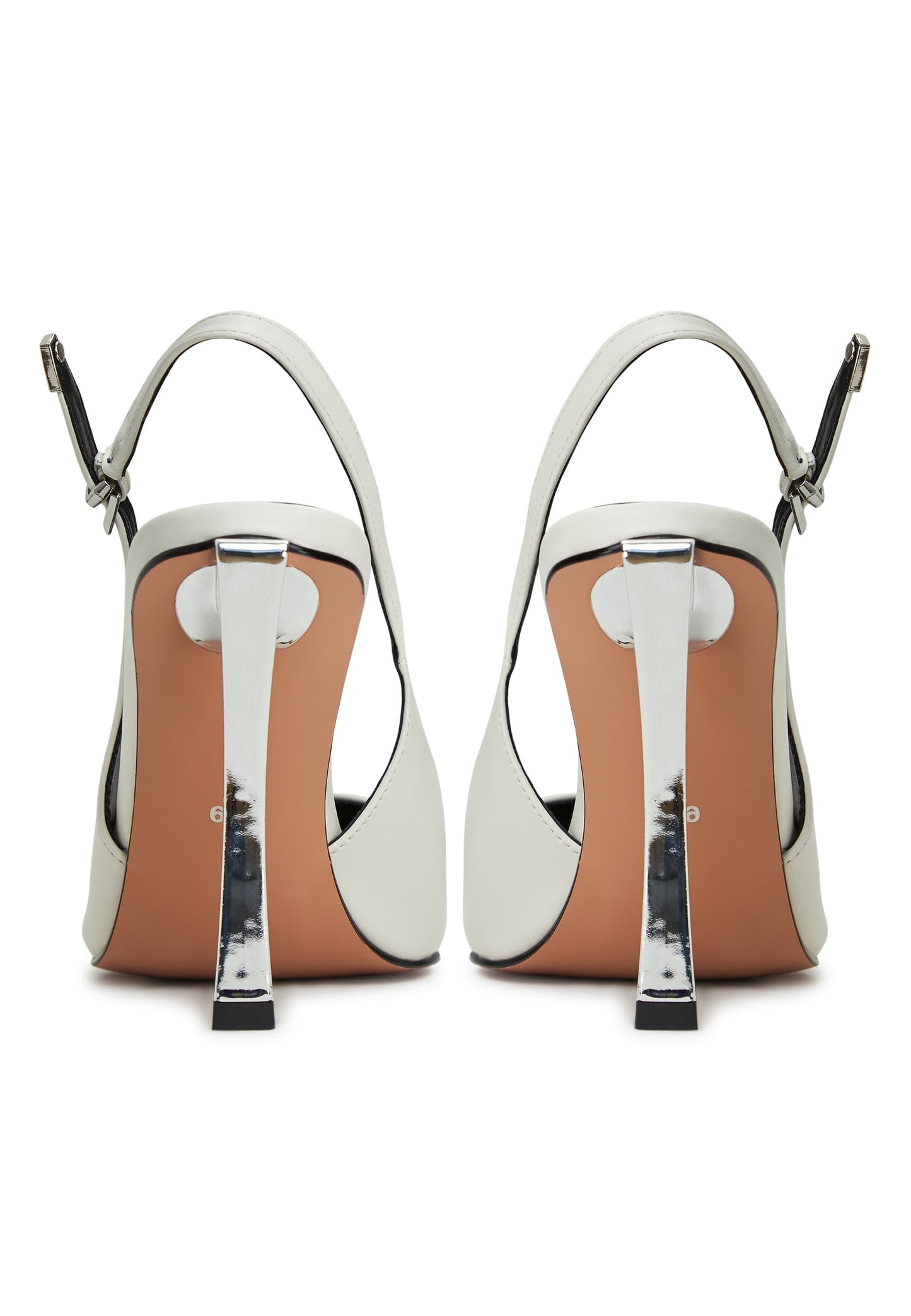 Pumps With Metallic Stilleto Heel - White