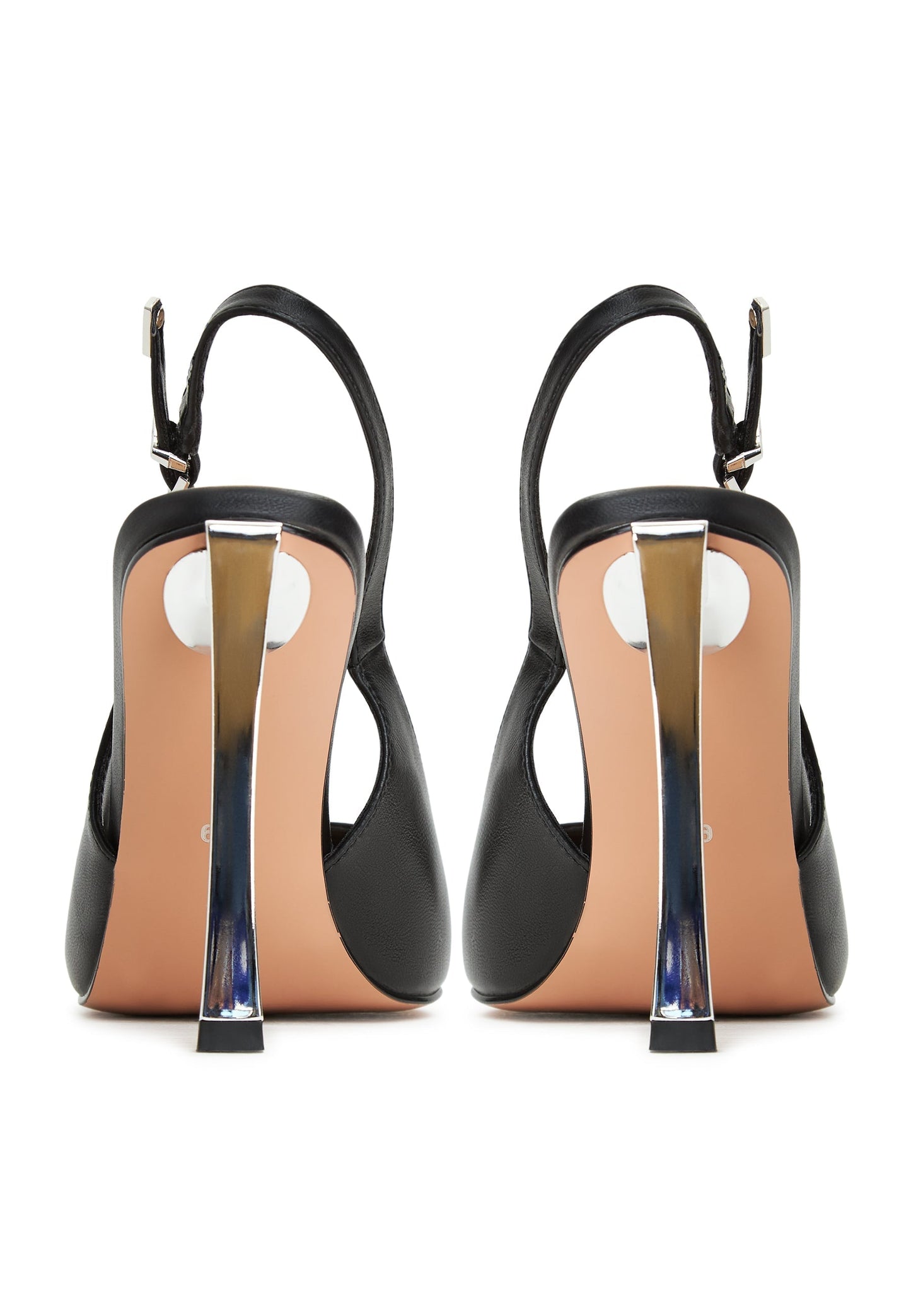 Pumps With Metallic Stilleto Heel - Black