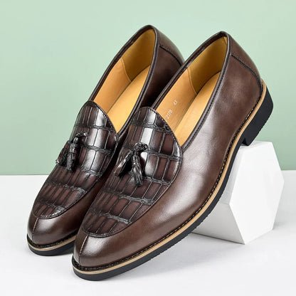 Moretti Leather Tassel Loafers – Men’s British Style Dress Shoes