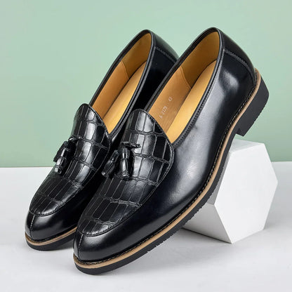 Moretti Leather Tassel Loafers – Men’s British Style Dress Shoes