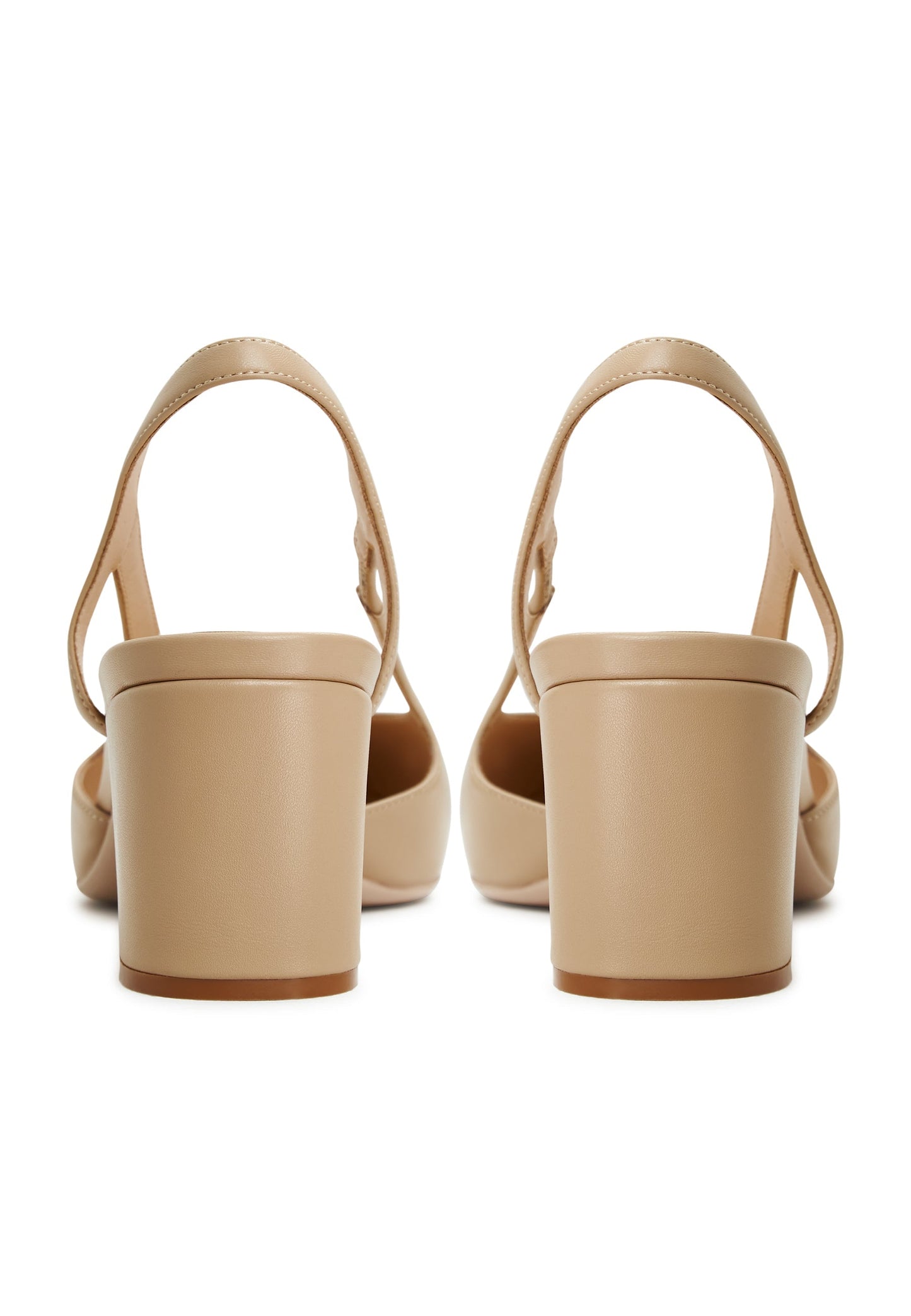 Slingback Block Heels Pumps Jasmine - Beige