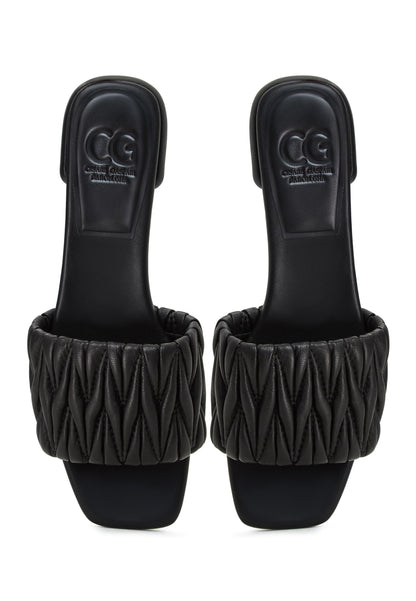 Block Heeled Slippers Stephanie - Black