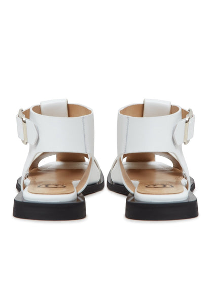 Ankle cuff Flat Sole Sandals - White