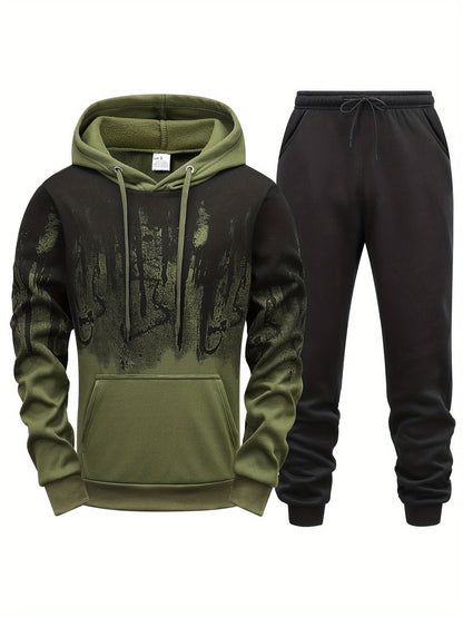 Gradient Heren 2-Delige Outfit: Hoodie &amp; Trekkoord Sportbroek