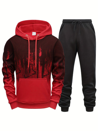 Gradient Heren 2-Delige Outfit: Hoodie &amp; Trekkoord Sportbroek