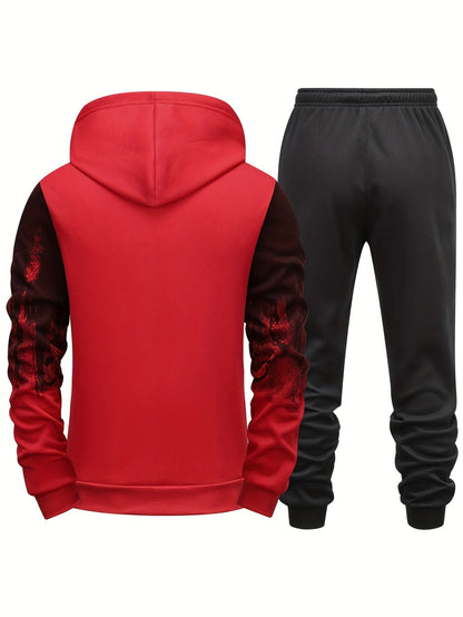 Gradient Heren 2-Delige Outfit: Hoodie &amp; Trekkoord Sportbroek