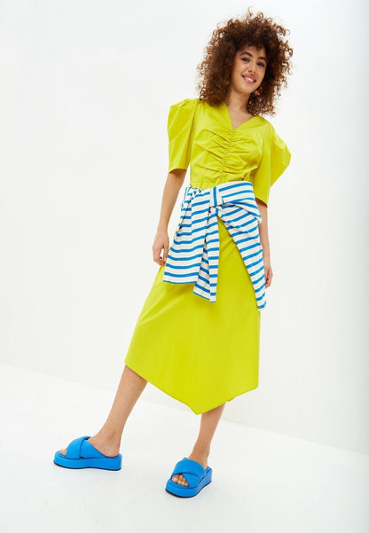 Leather Platform Mule - Blue