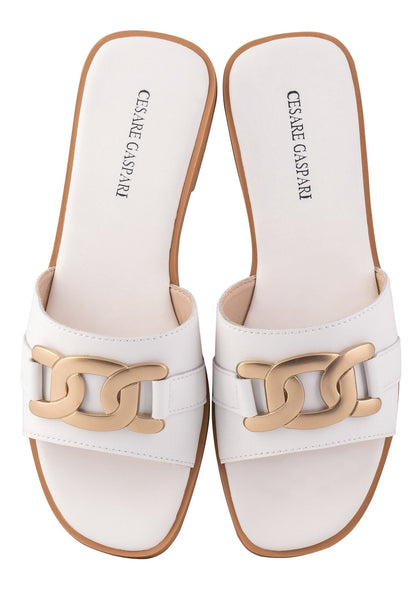 Leather Sandals - White