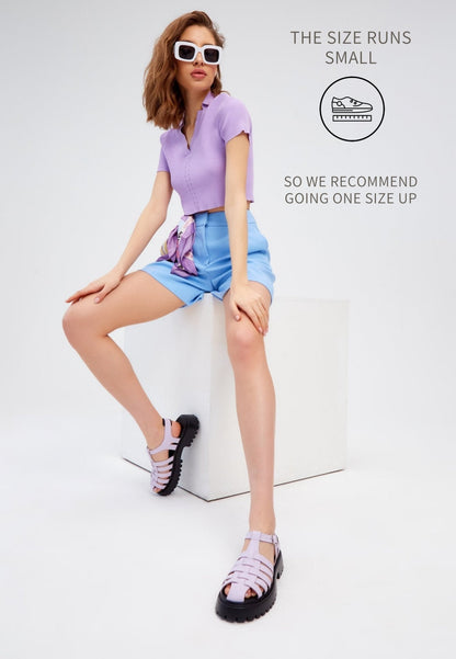 Urban Block Heel Sandals - Lilac