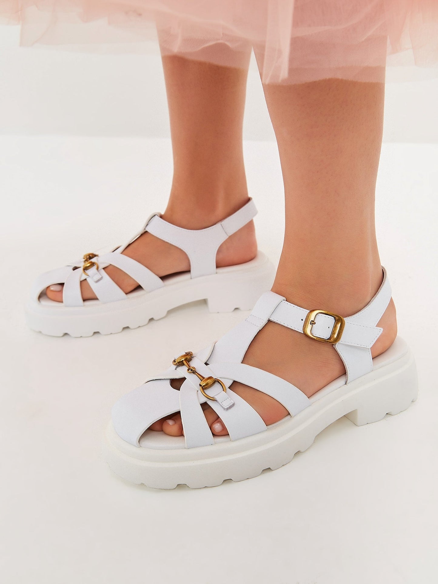 Urban Classic Platform Sandals - White
